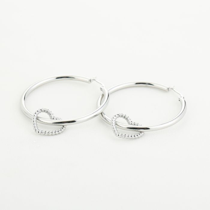 Big hoops with a heart zilver