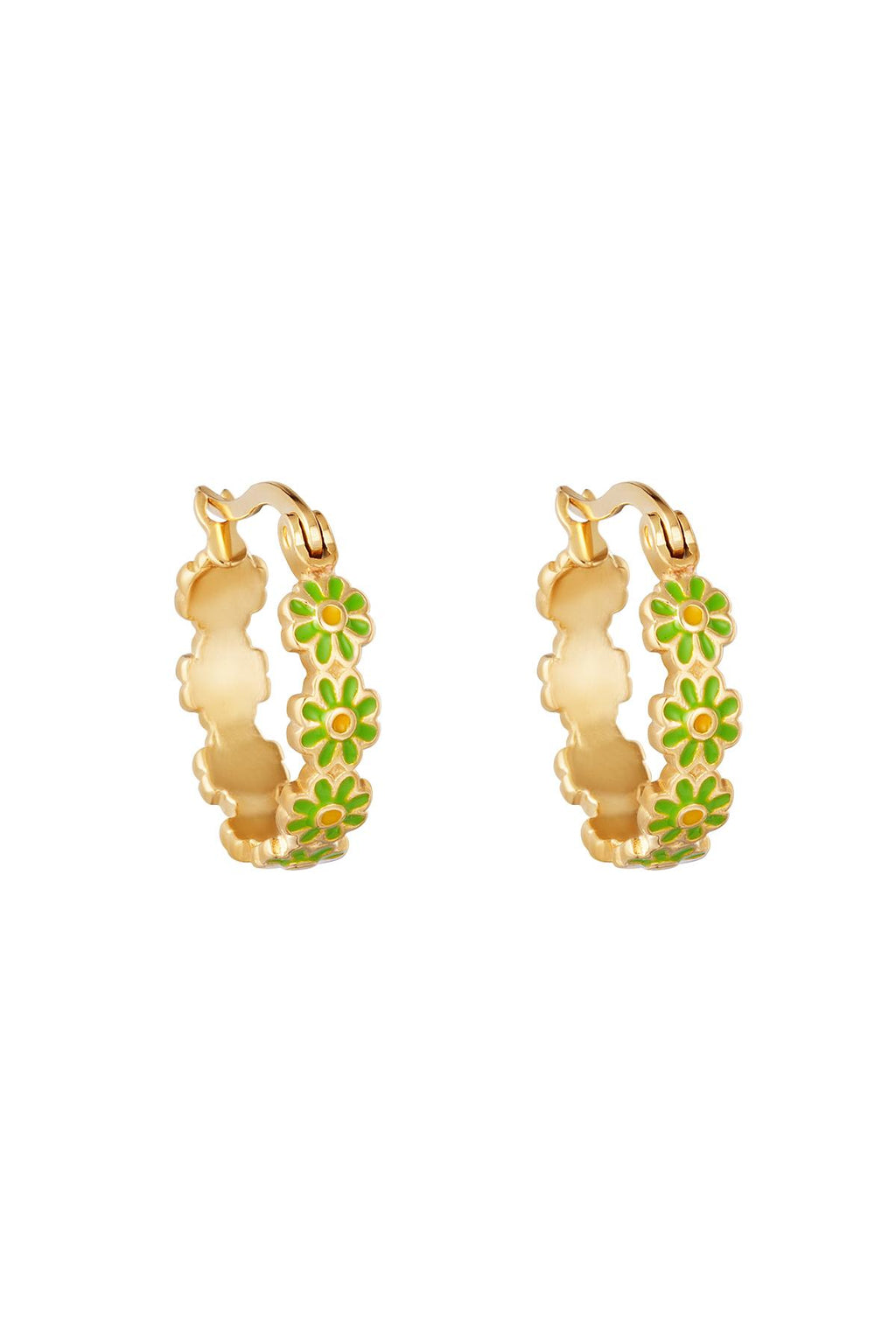 Oorbellen daisy hoops goud