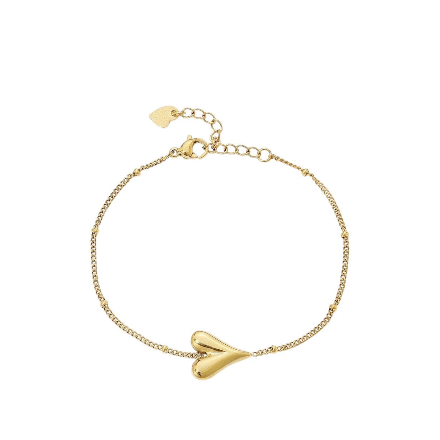 Cute heart bracelet goud
