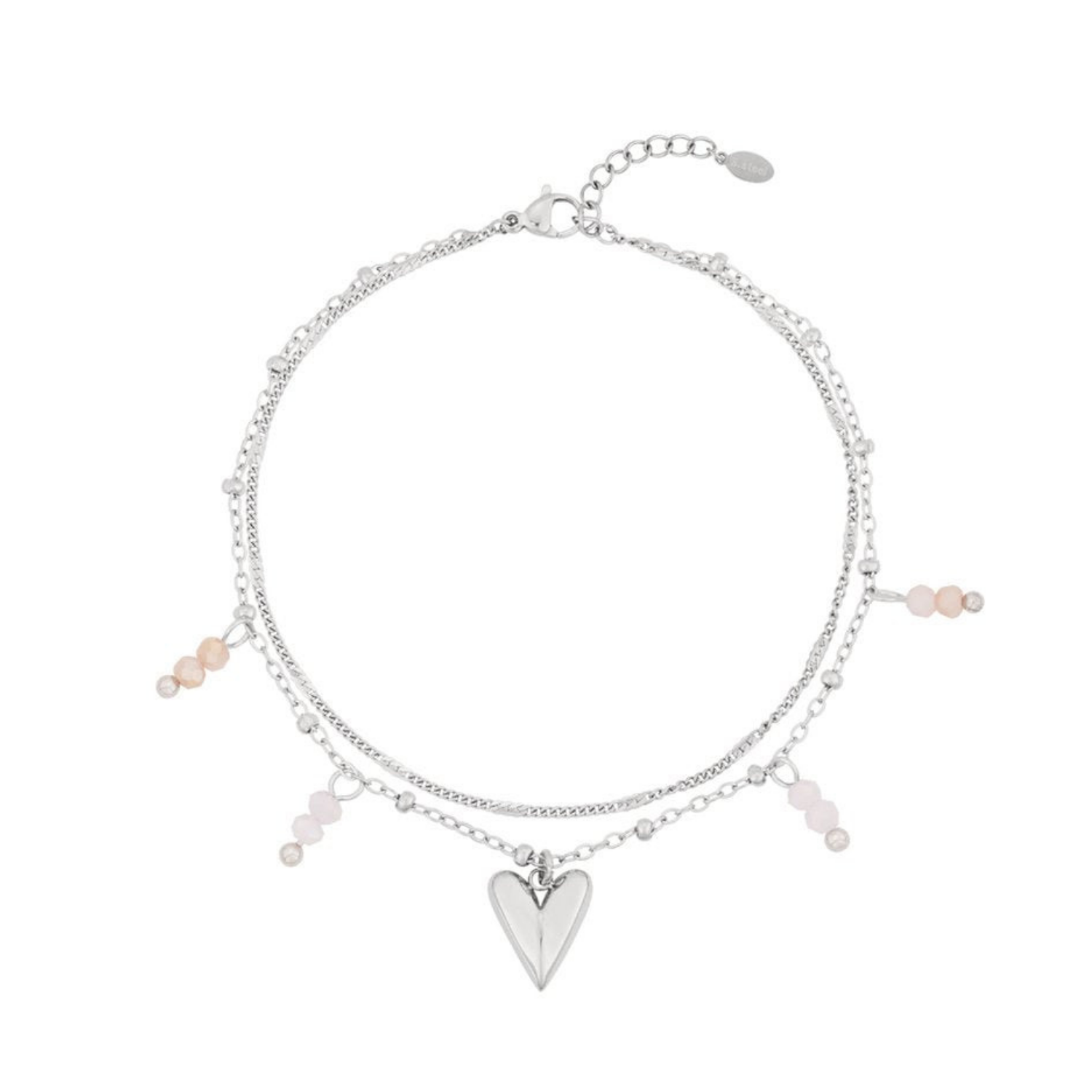 Dubbele liefde armband zilver