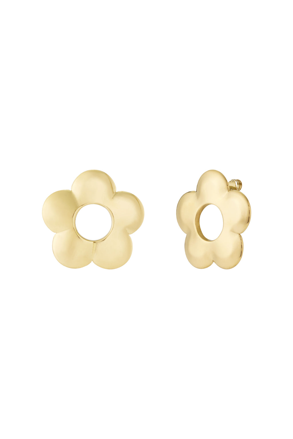 Grote bloemen oorbellen goud