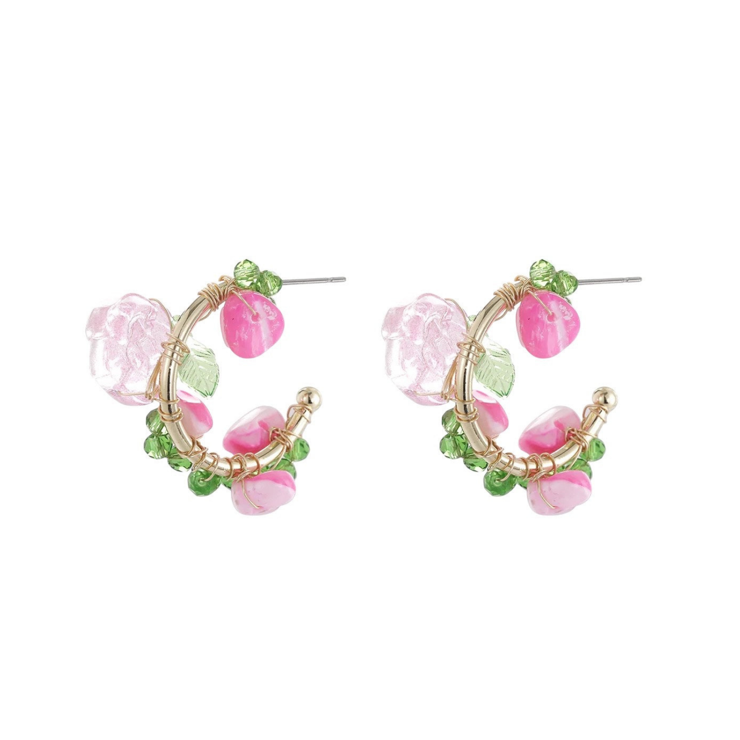 Gekleurde stenen oorbel