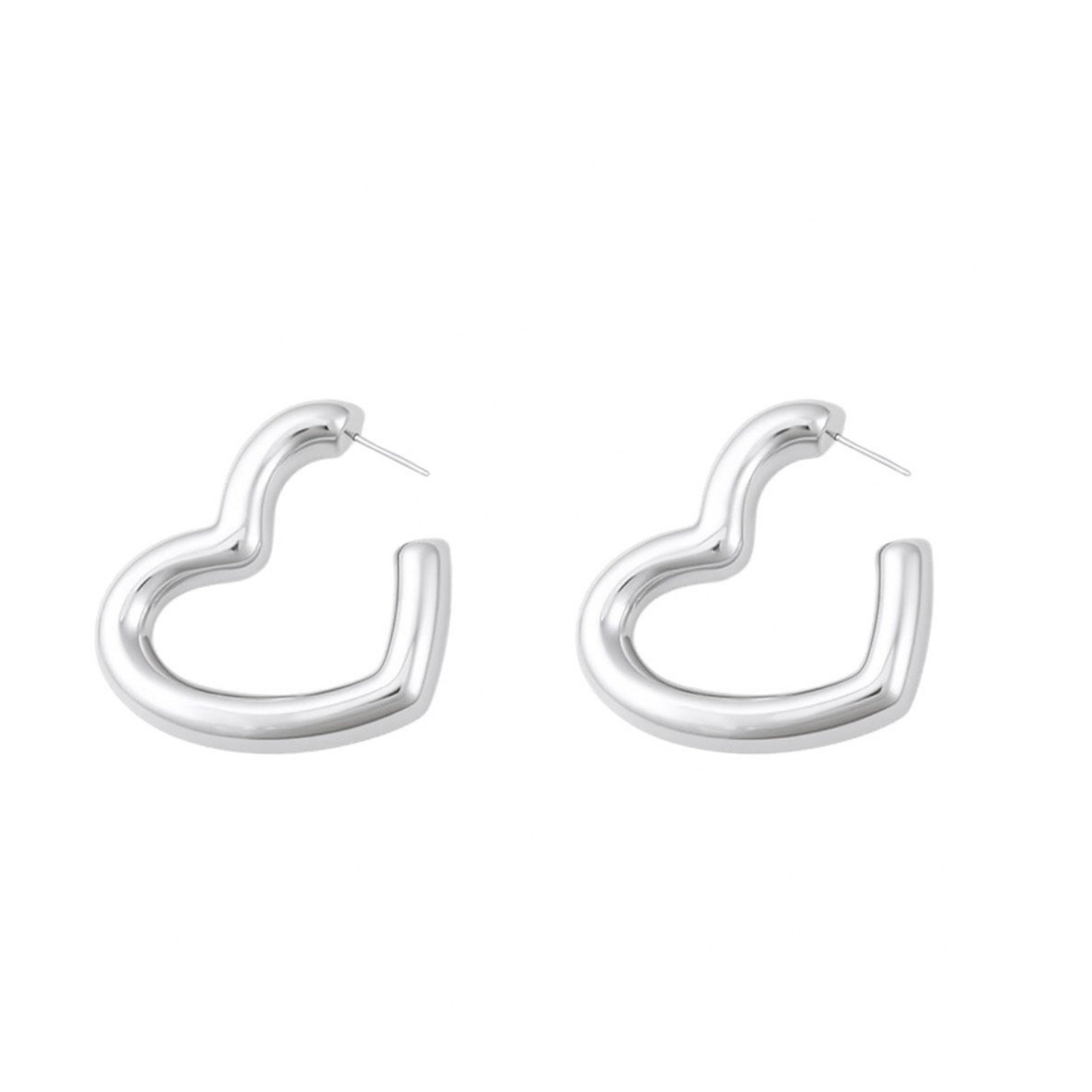 Chucky hearts hoops zilver groot