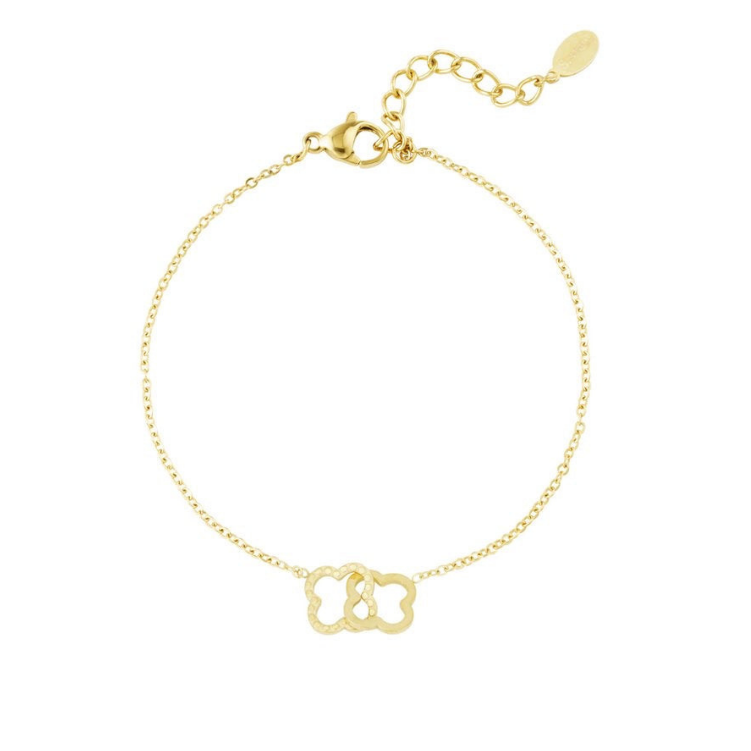 Linked luck armband goud