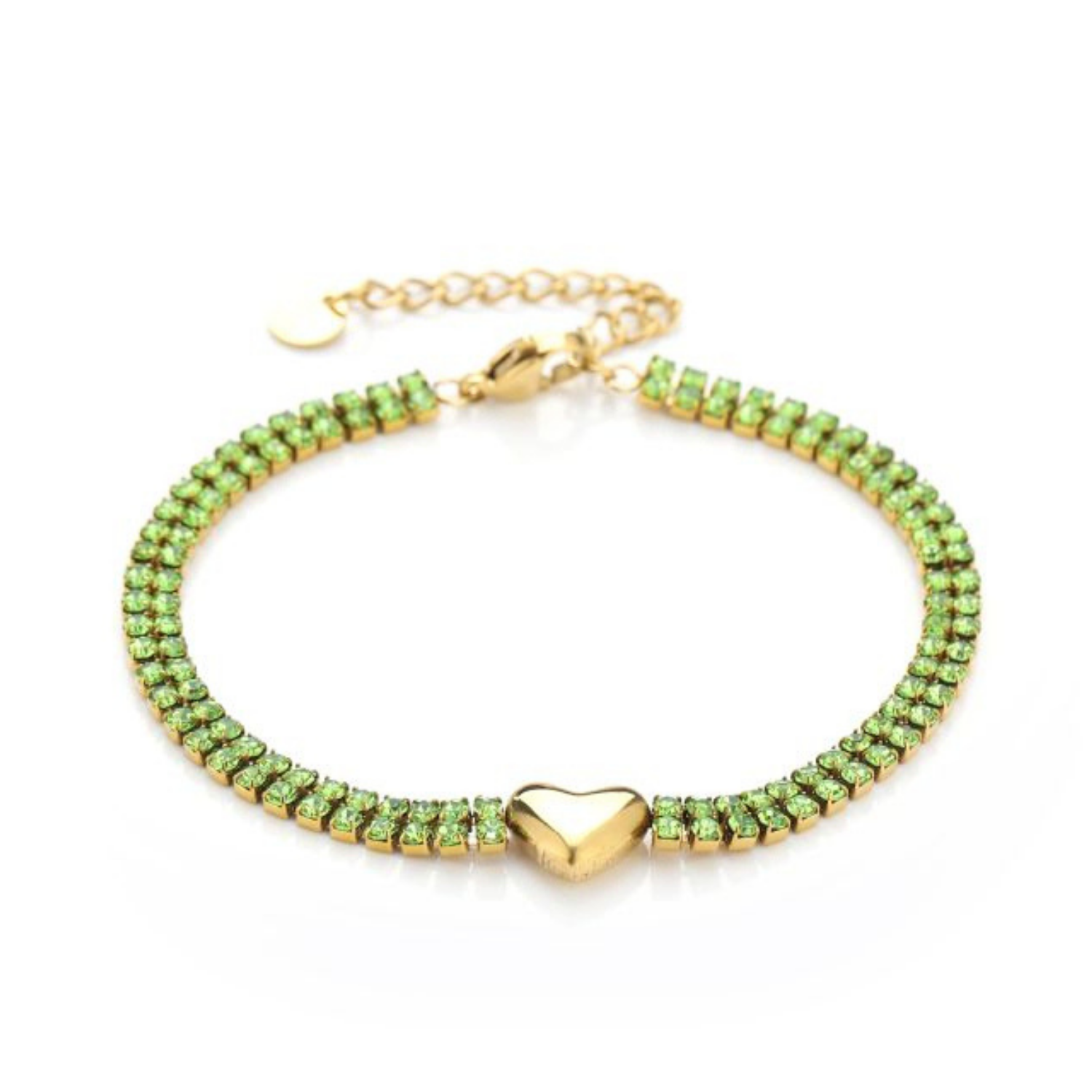 Green glamour armband goud