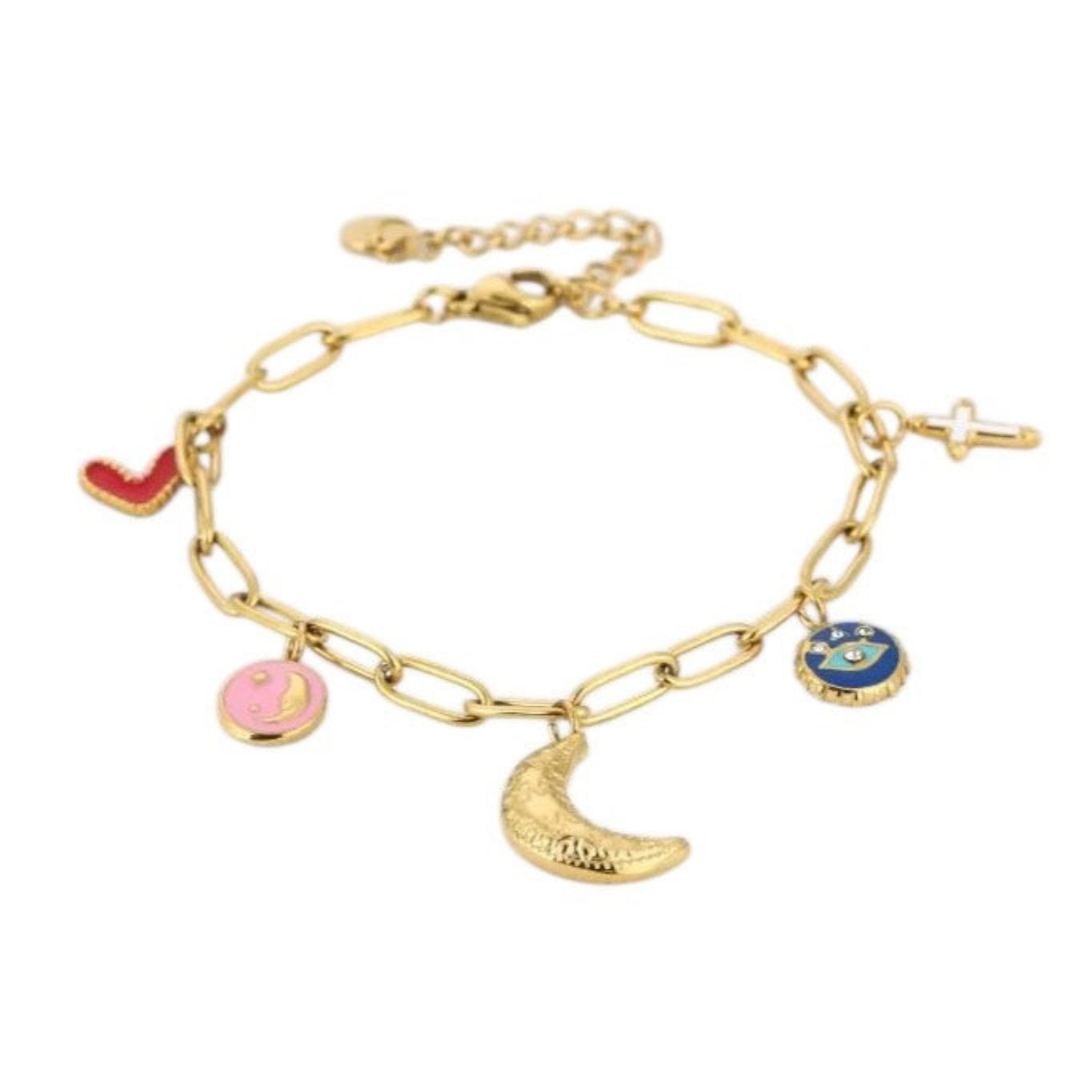 Maantje bedel armband goud