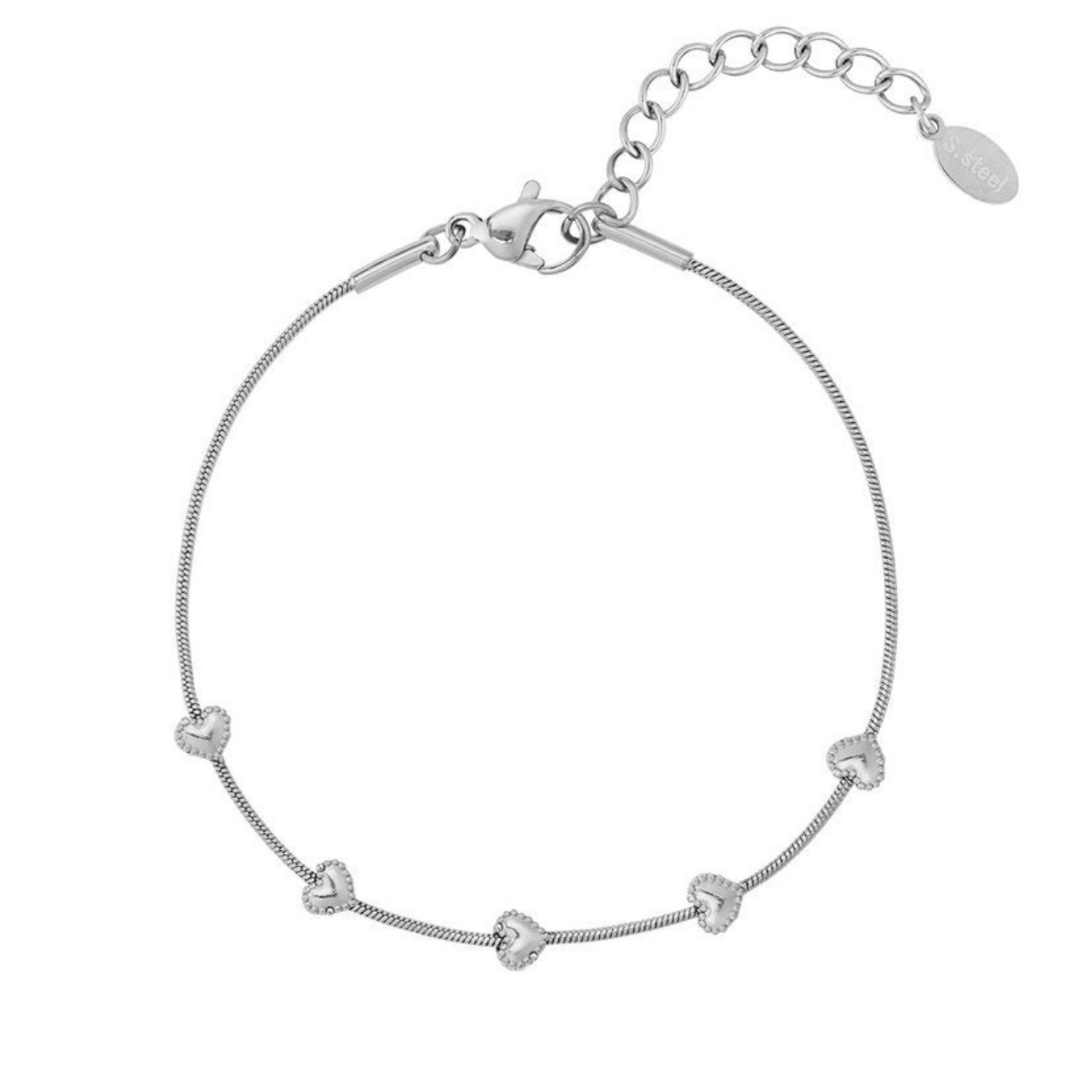 Hartrij armband zilver