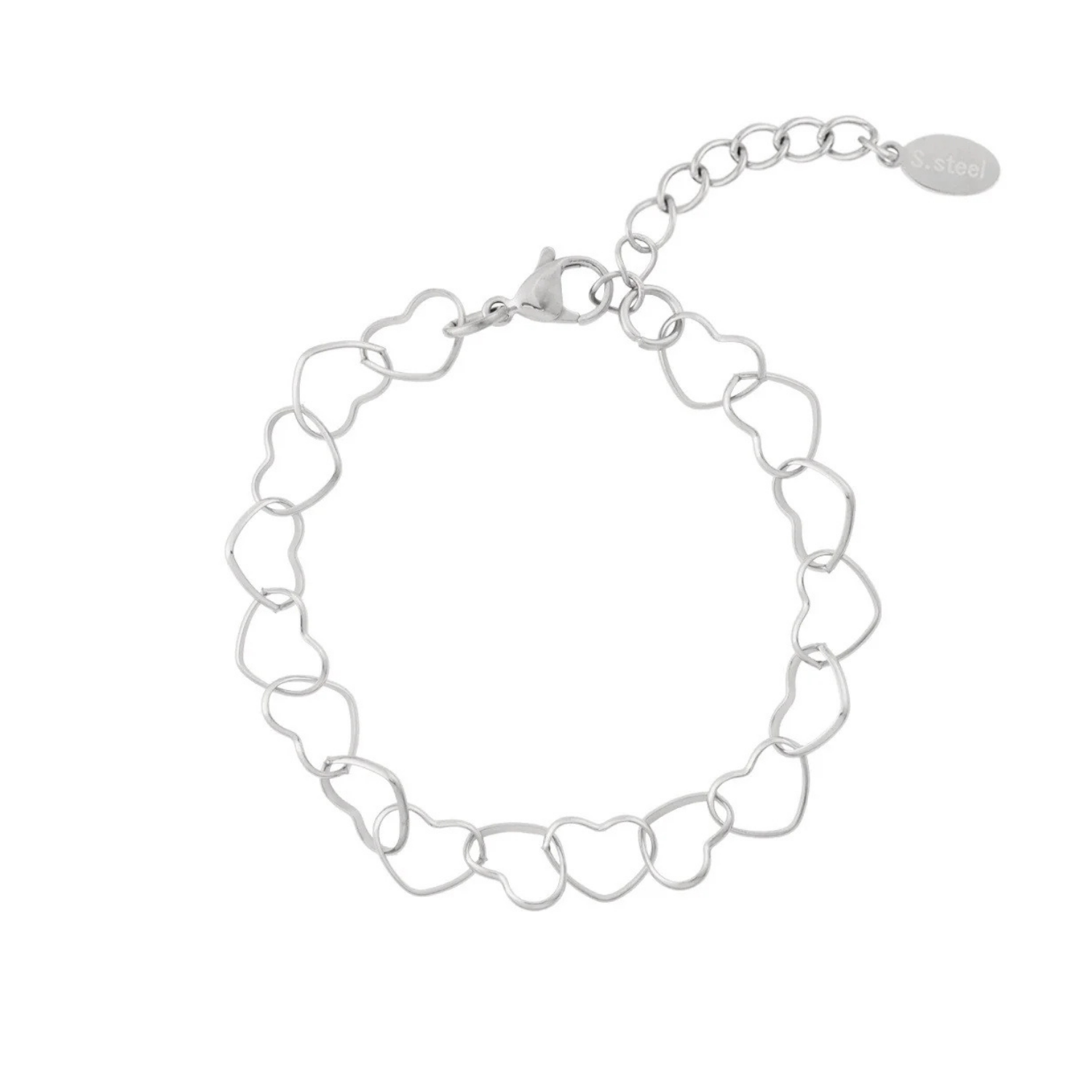 Fully heart armband zilver