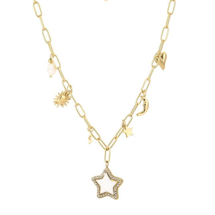 Bedel ketting star/moon goud