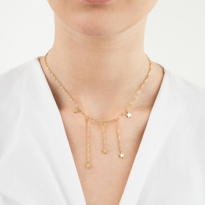 Vallende sterren ketting goud
