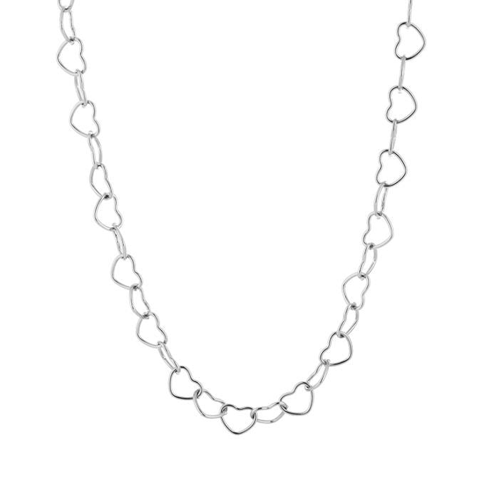 Hartjes ketting zilver