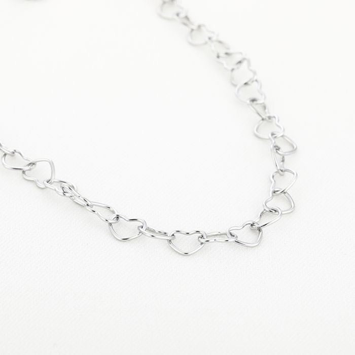 Hartjes ketting zilver