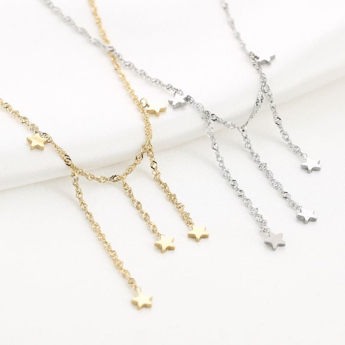 Vallende sterren ketting zilver