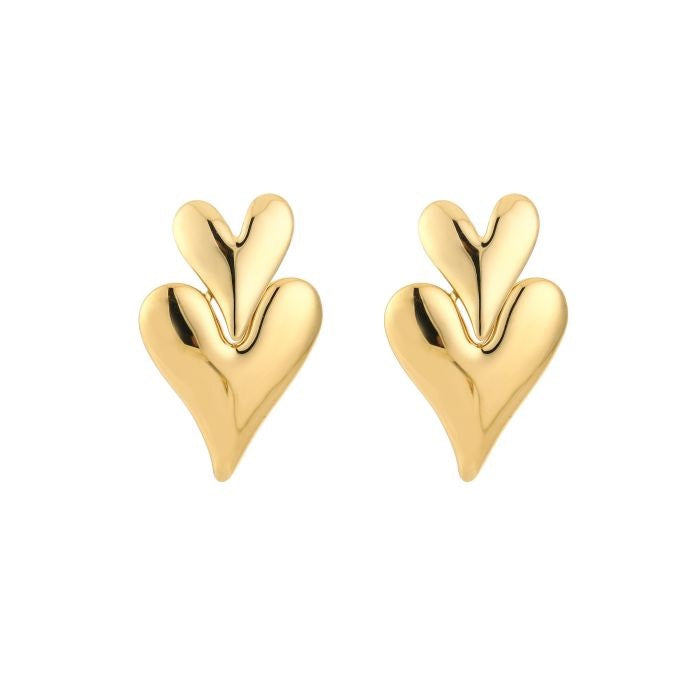 Love hart oorbellen hangers goud