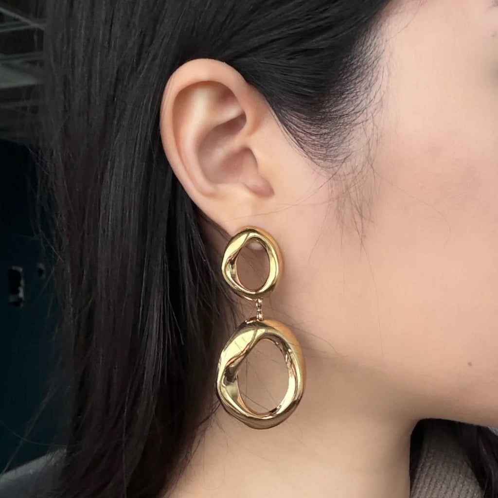Ovals oorbellen goud