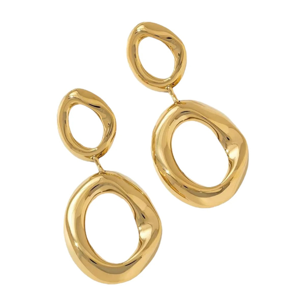 Ovals oorbellen goud