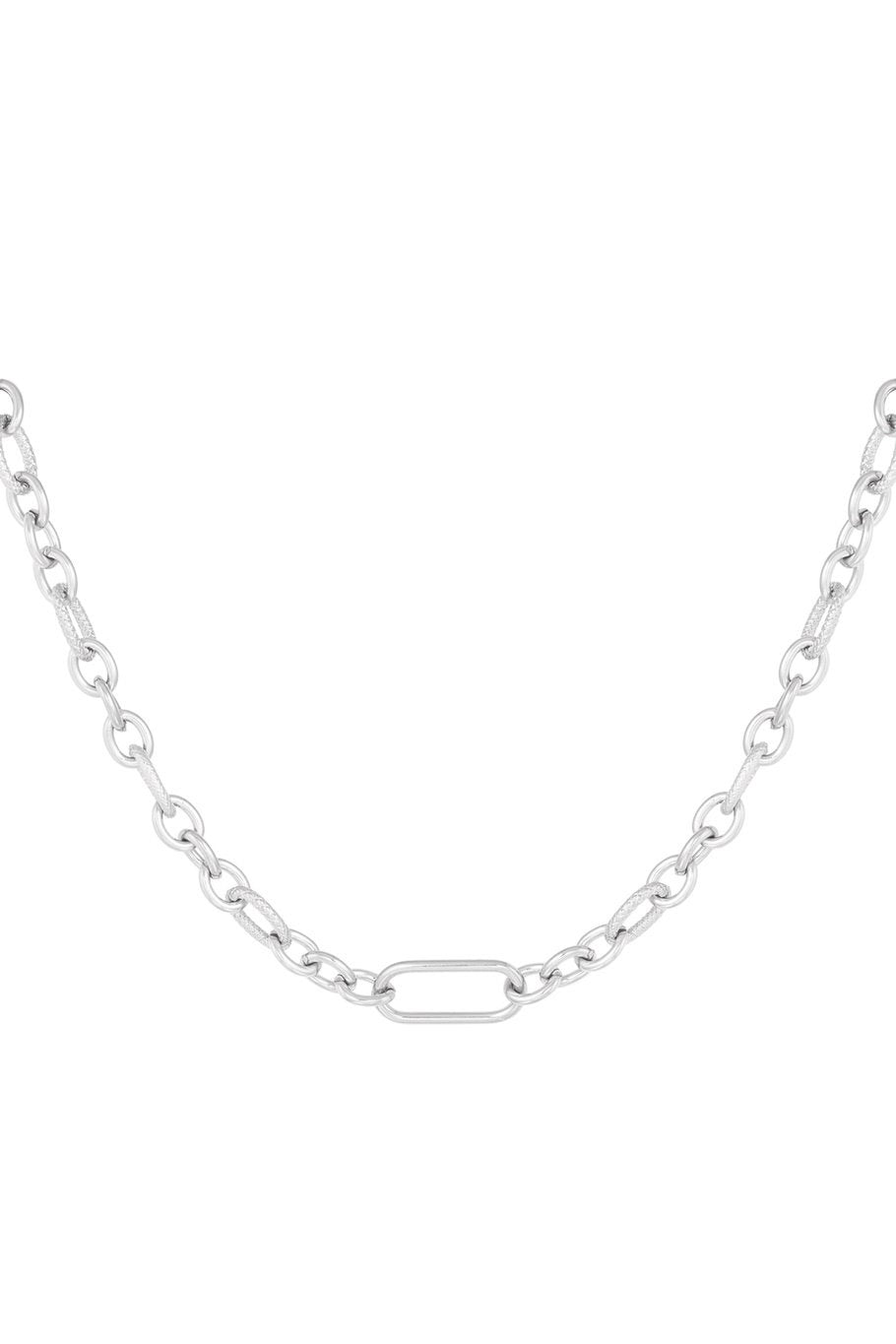 Ketting verschillende schakels zilver
