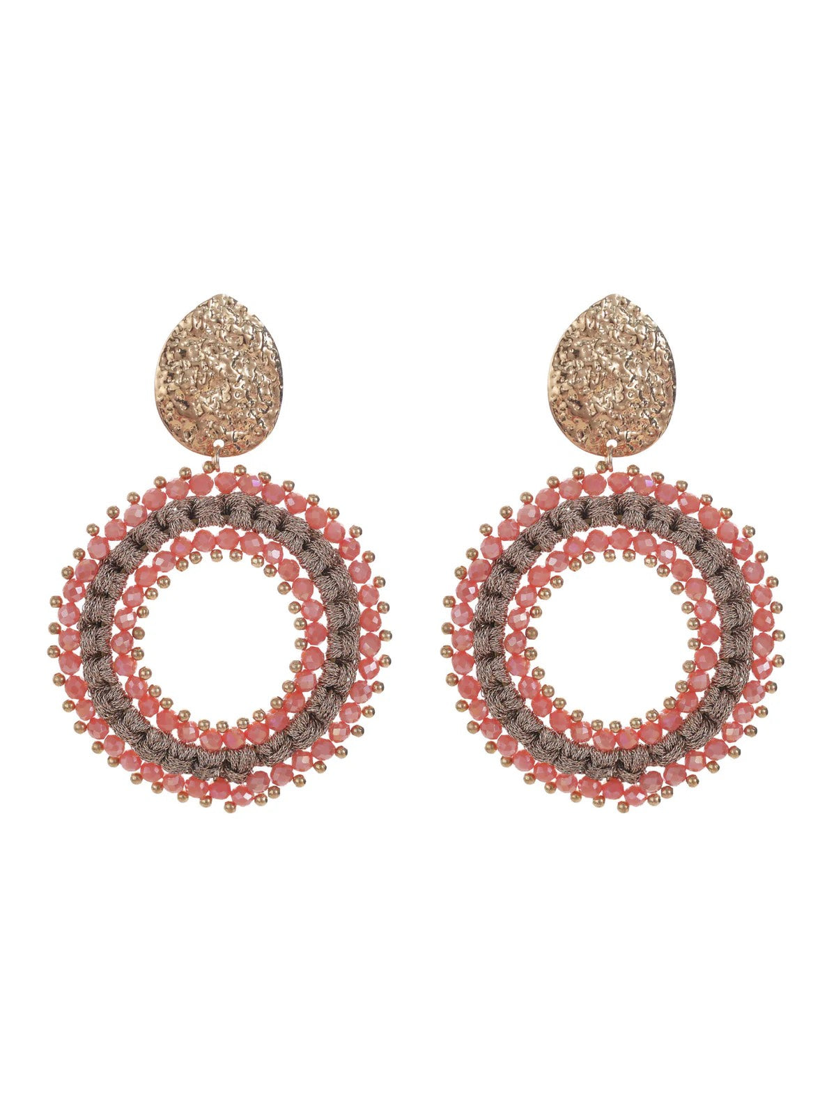 Pink ibiza statement oorbellen