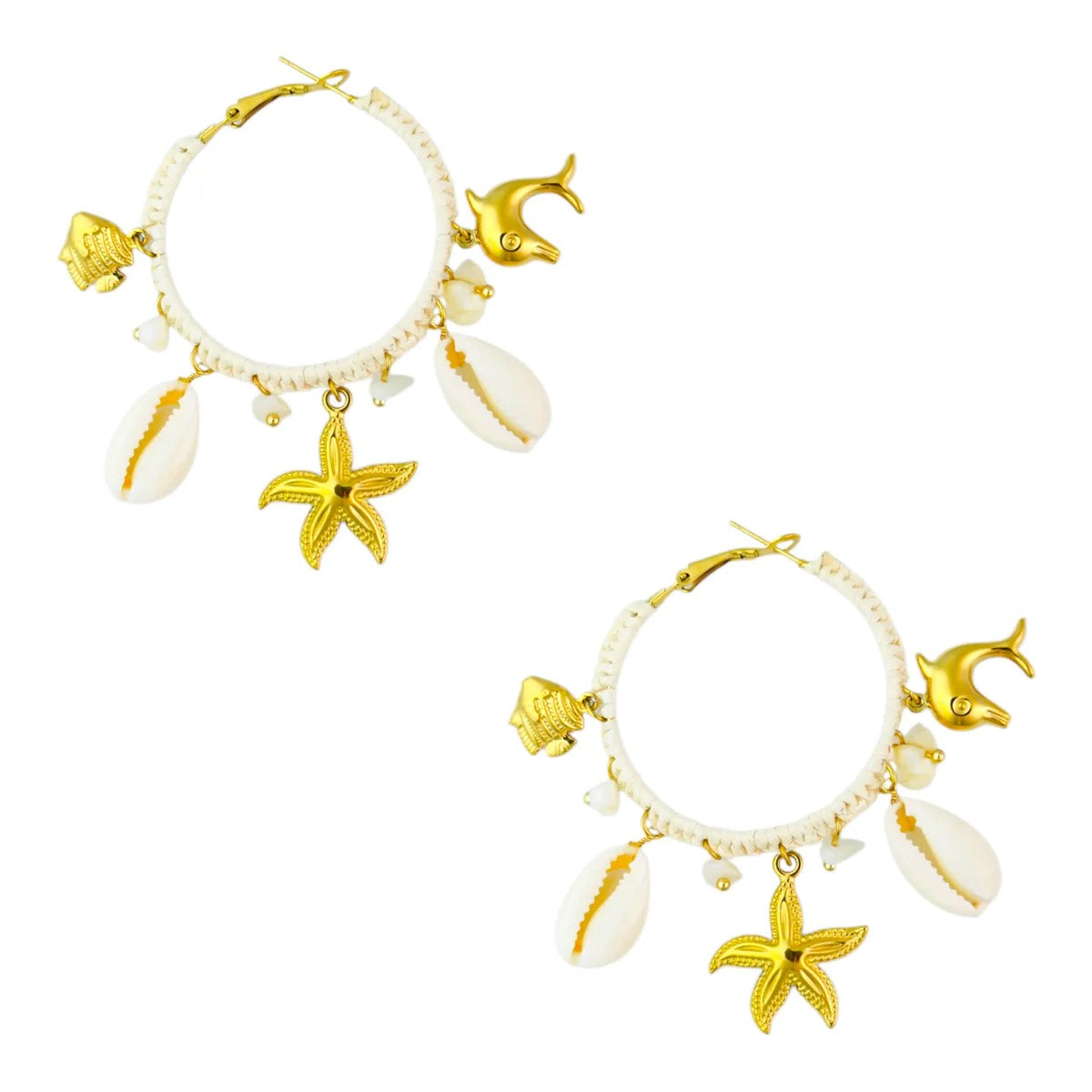 Strand vibe oorringen goud