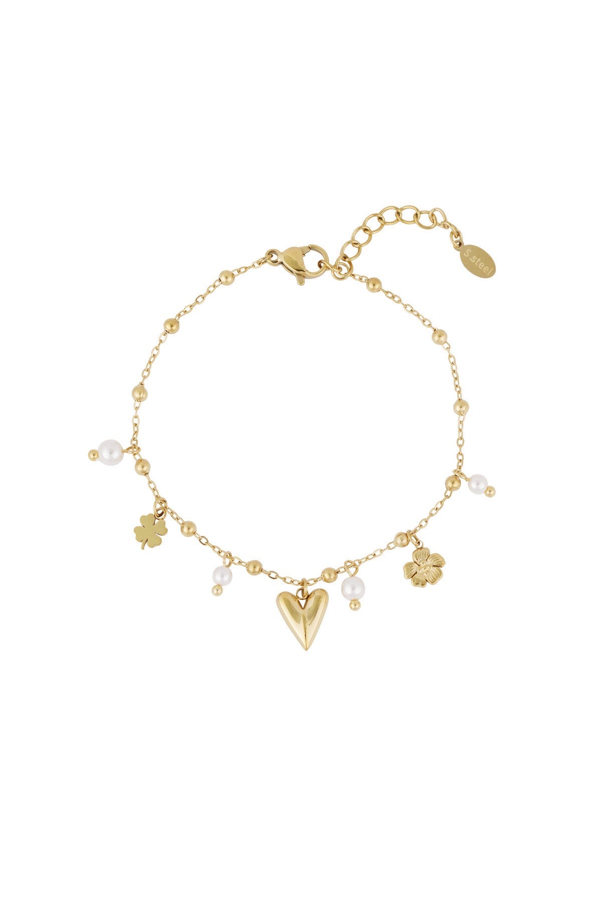 Lucky love armband goud