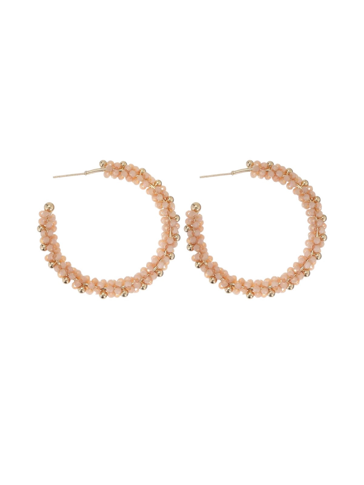 Lichtroze kralen oorringen groot