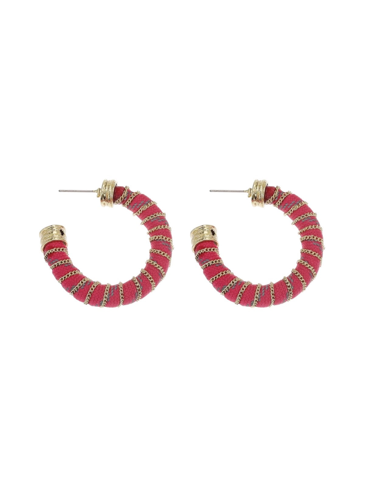 Roze hoops met een goud draadje
