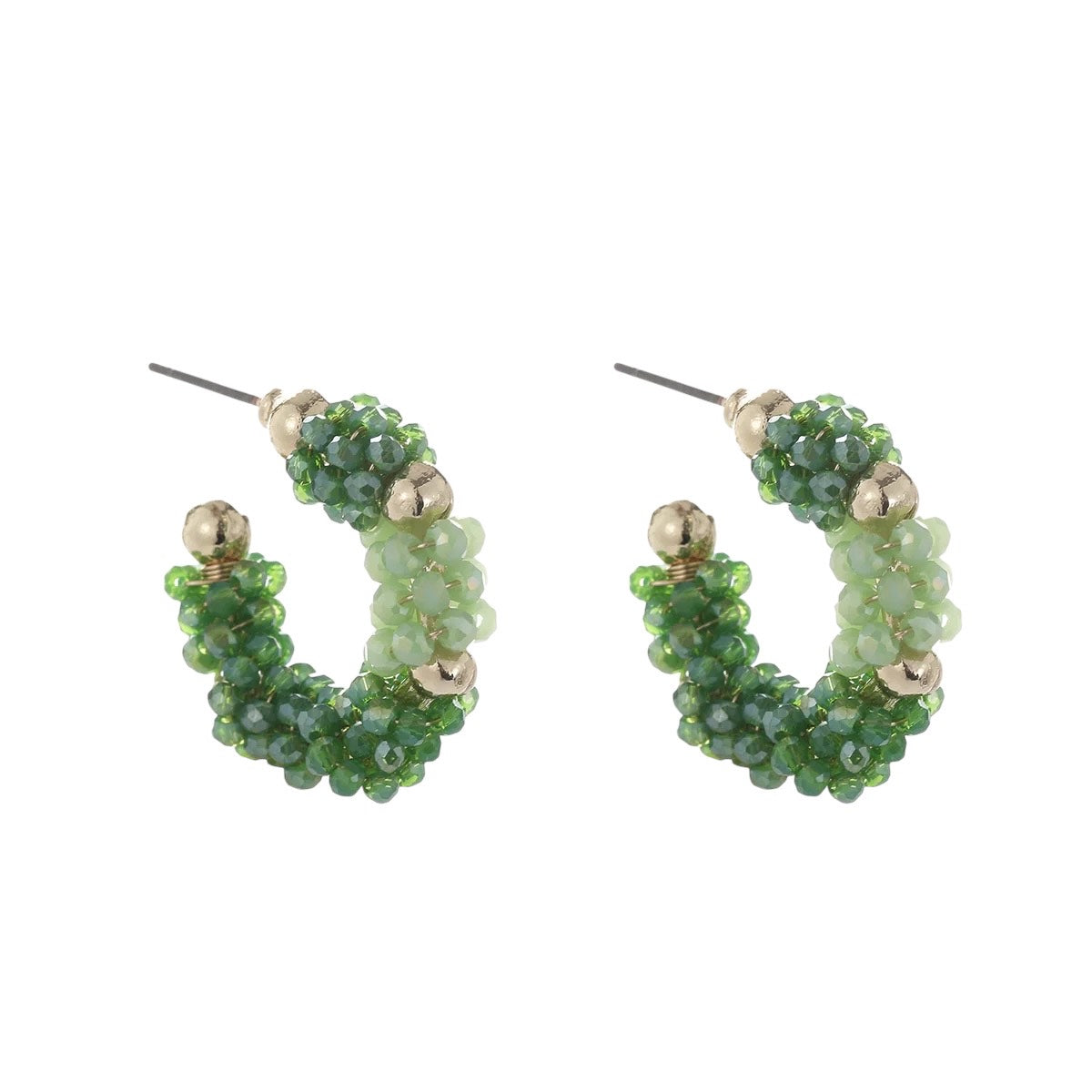 Groene kralen oorringetjes