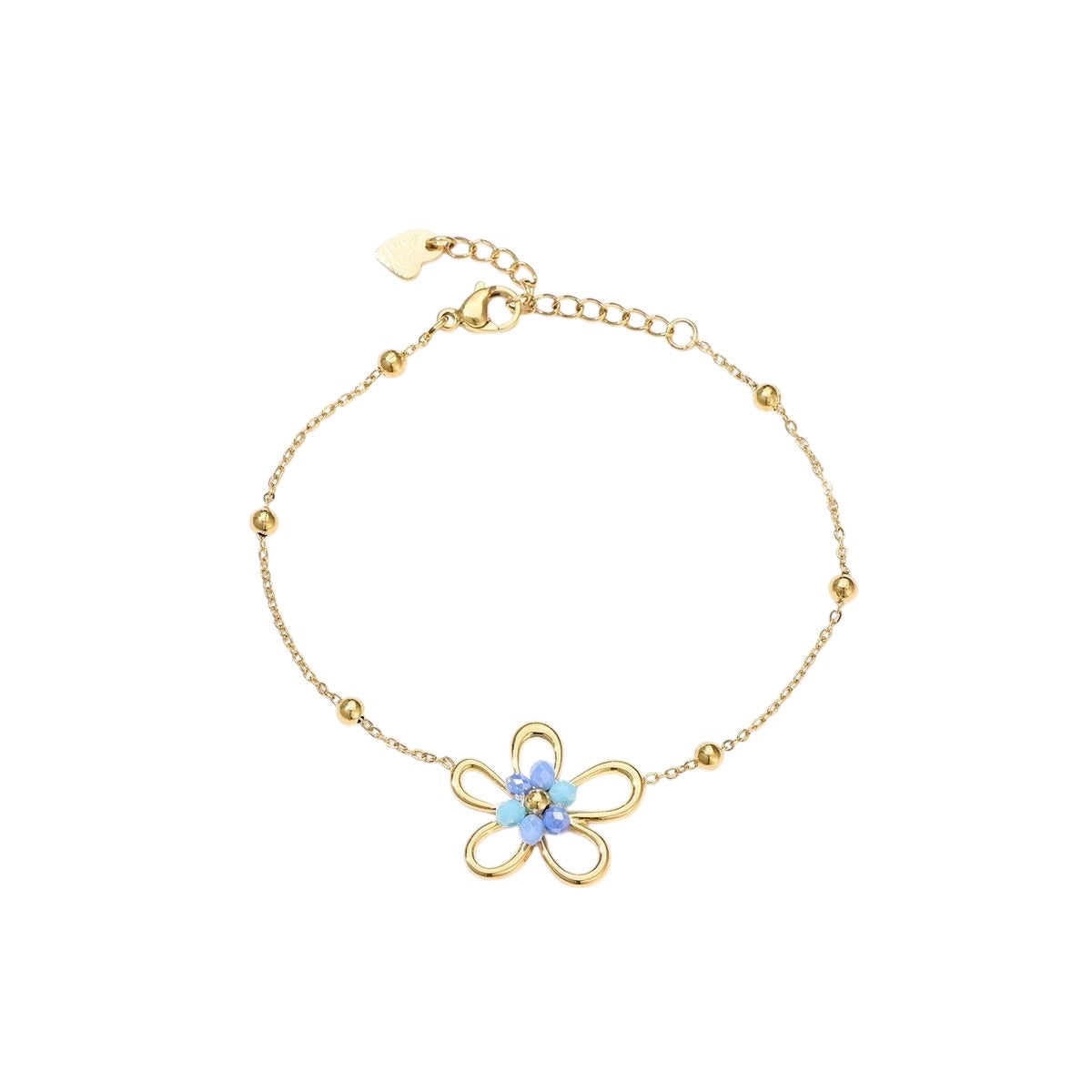 Flower power armband goud