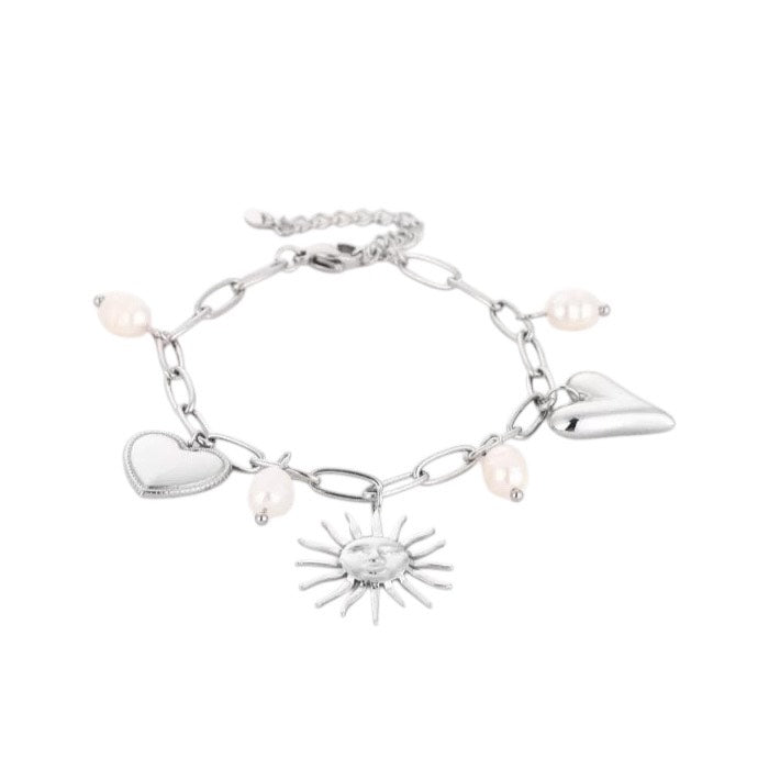 Maan bedel armband zilver