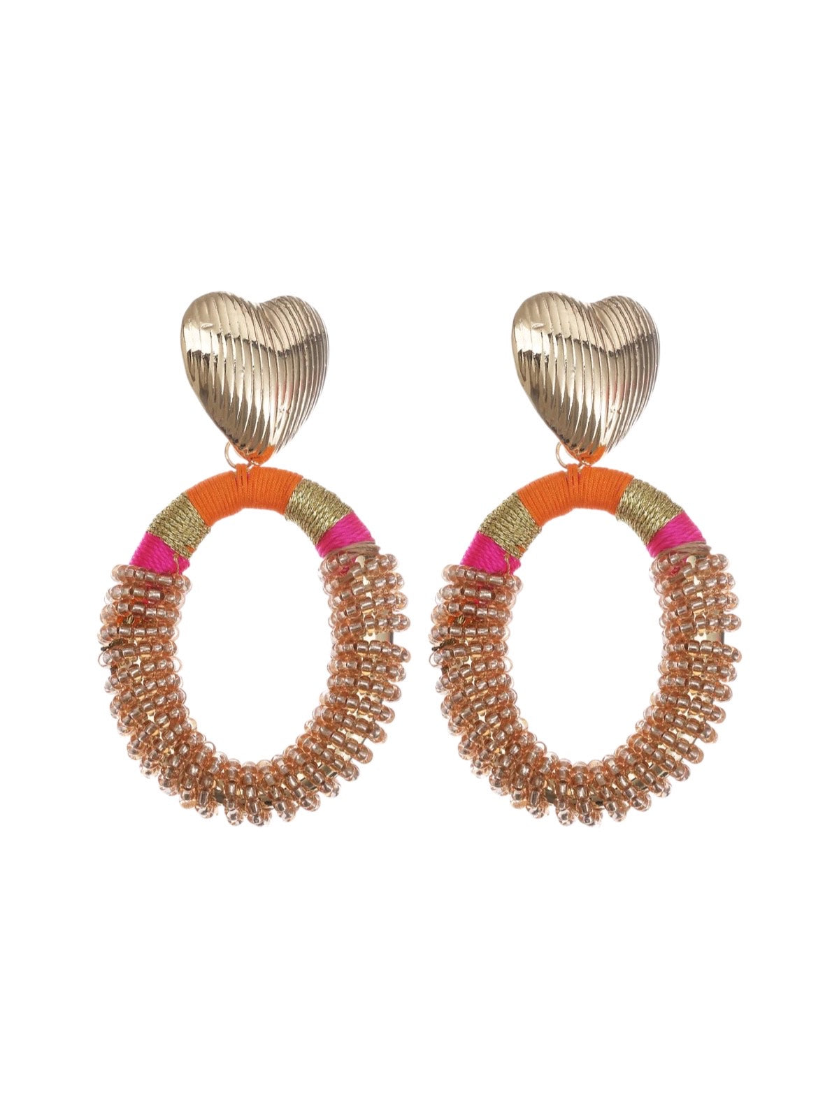 Gekleurde summer oorbellen goud