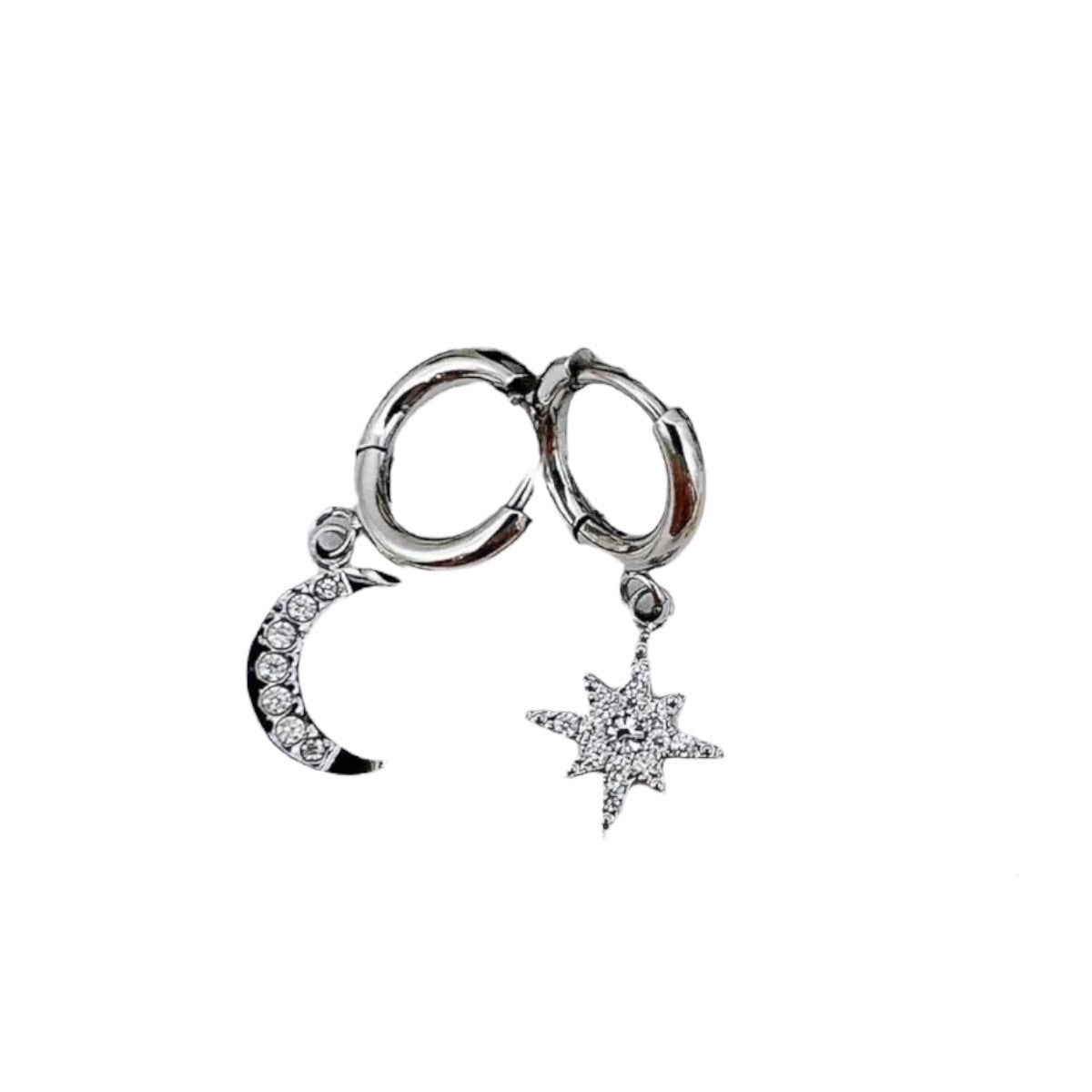 Star oorhangers zilver