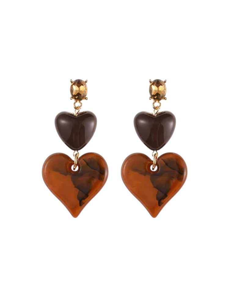 Double heart brown