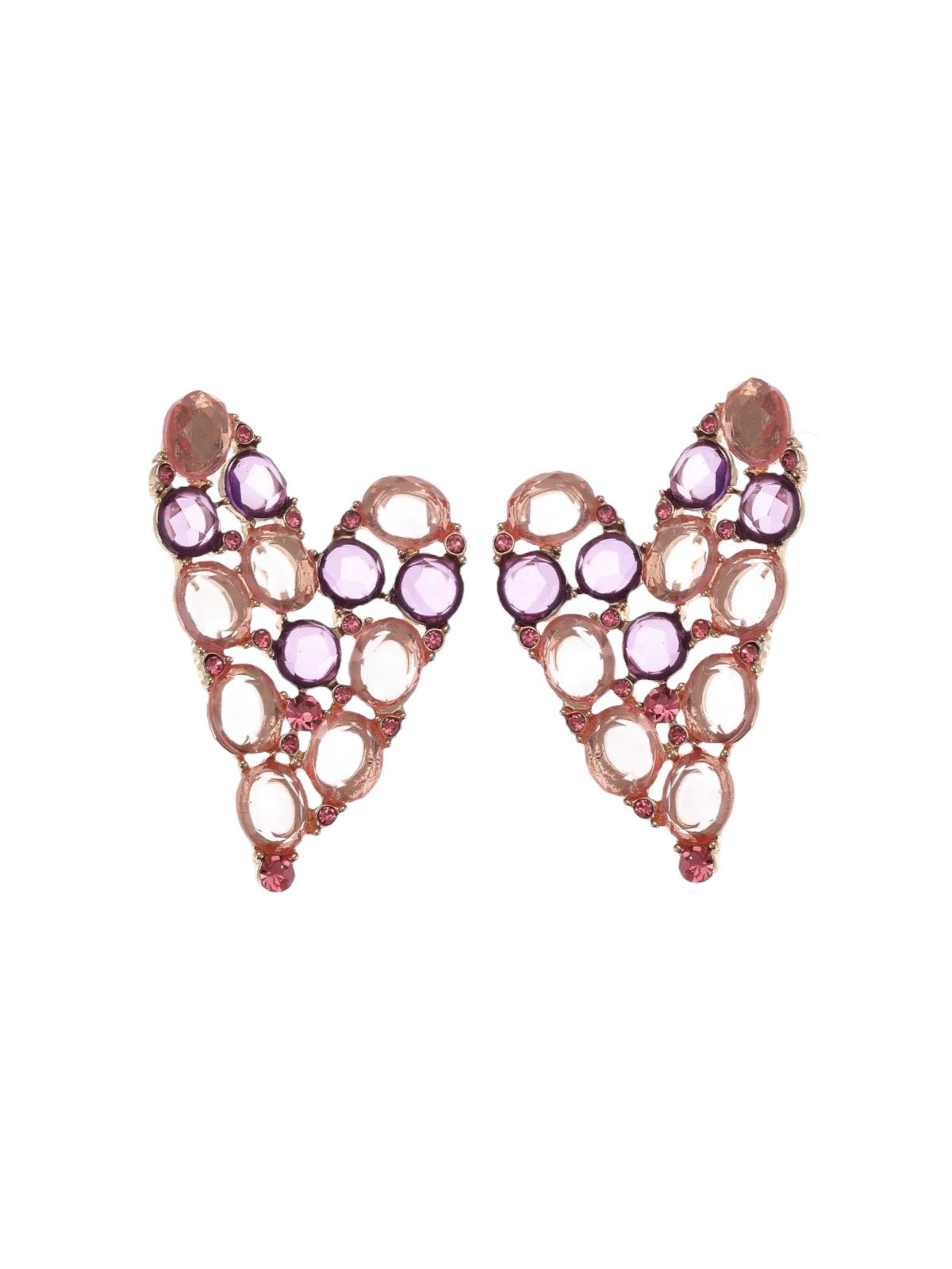 Roze tinten steentjes hart statement