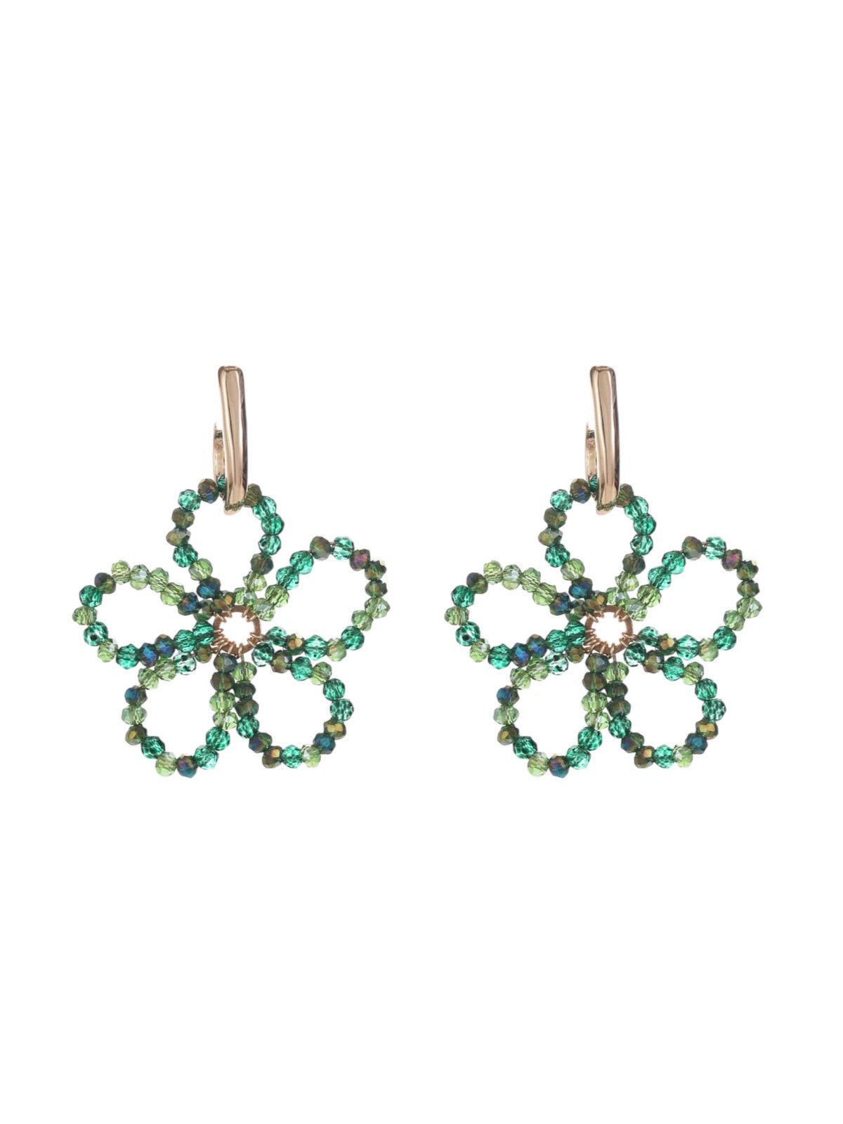 Flower oorbellen kraaltjes groen