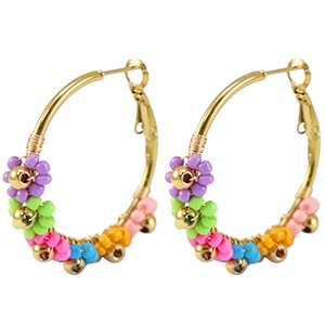 Flower power gekleurde oorringen
