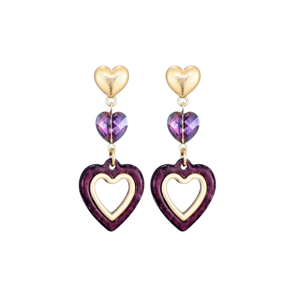 Purple heartbeat oorbellen