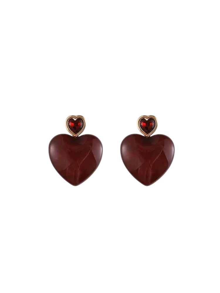 Red heart earrings