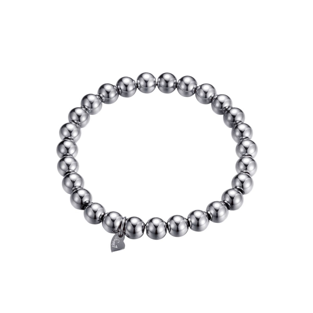 Elastische kralen armband zilver