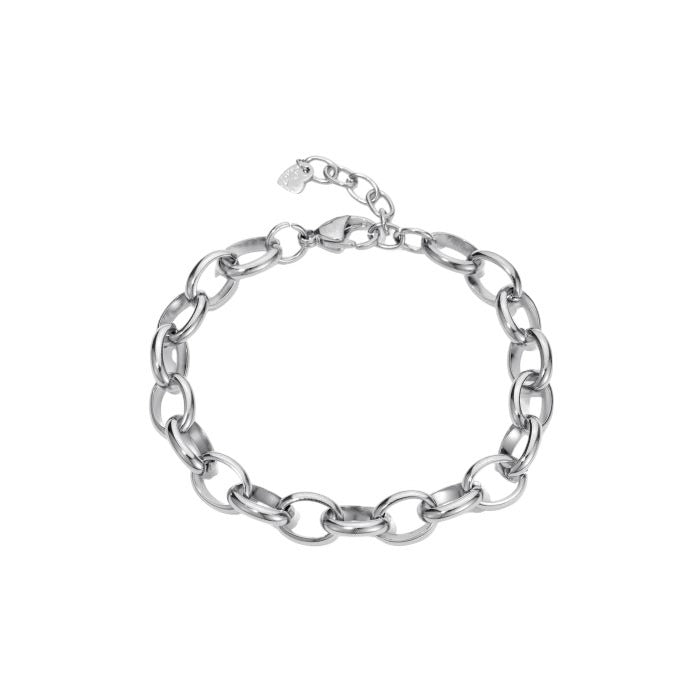 Round link bracelet silver