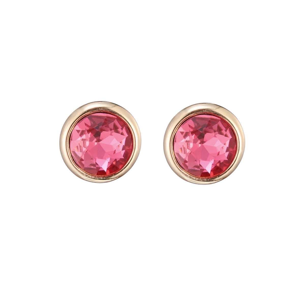 Roze oorknopjes goud