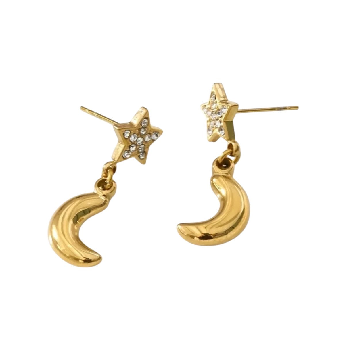 Star oorhangers gold