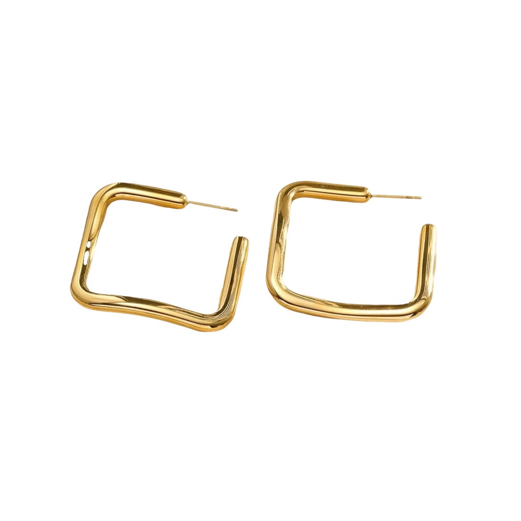 Bloks oorbellen goud