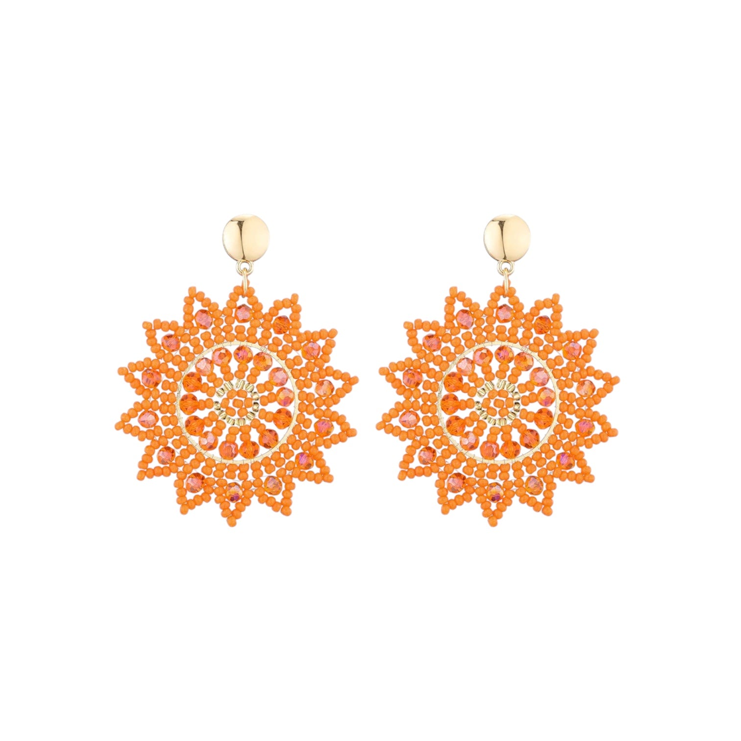 Oranje sunshine statement oorbellen