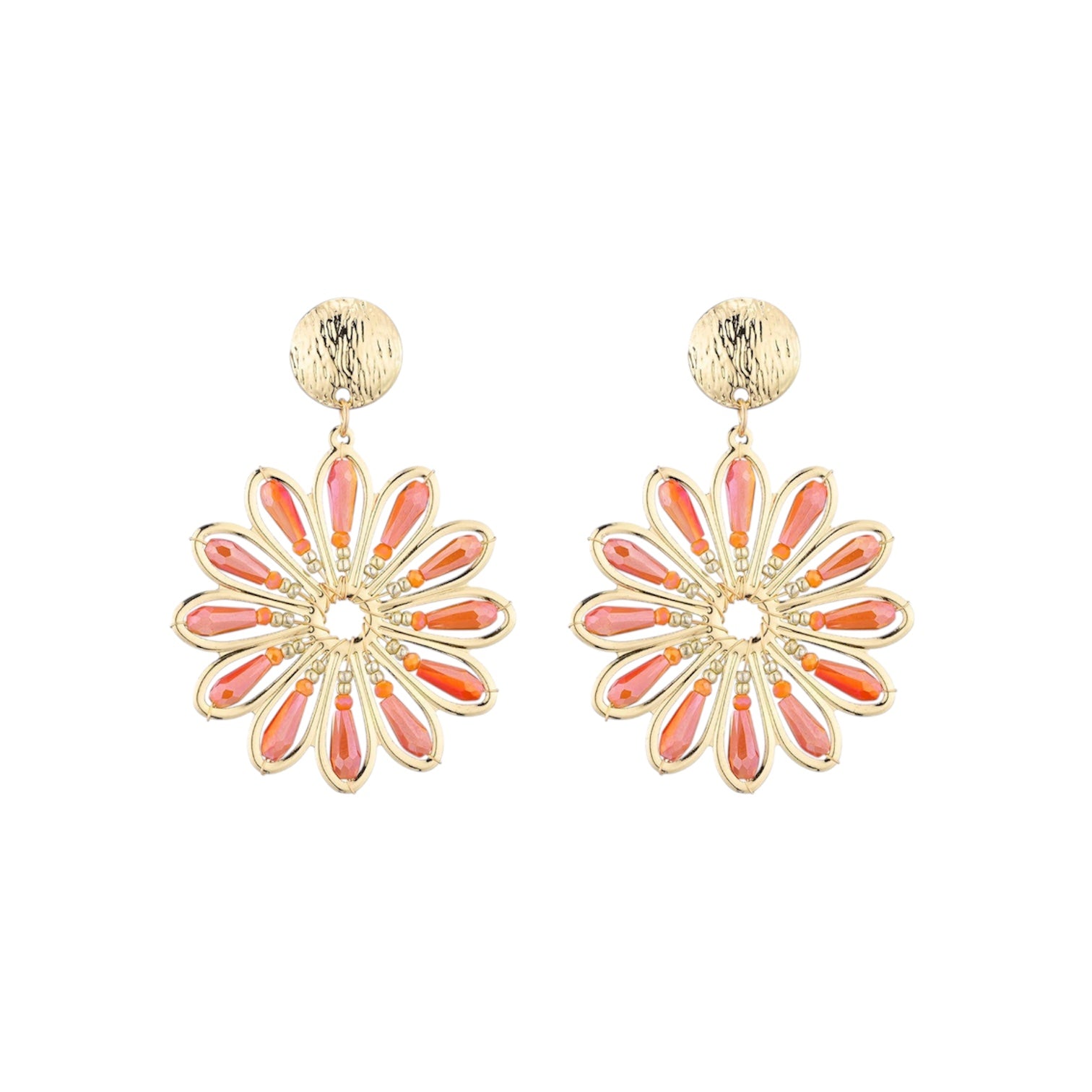 Cute oranje statement oorbellen