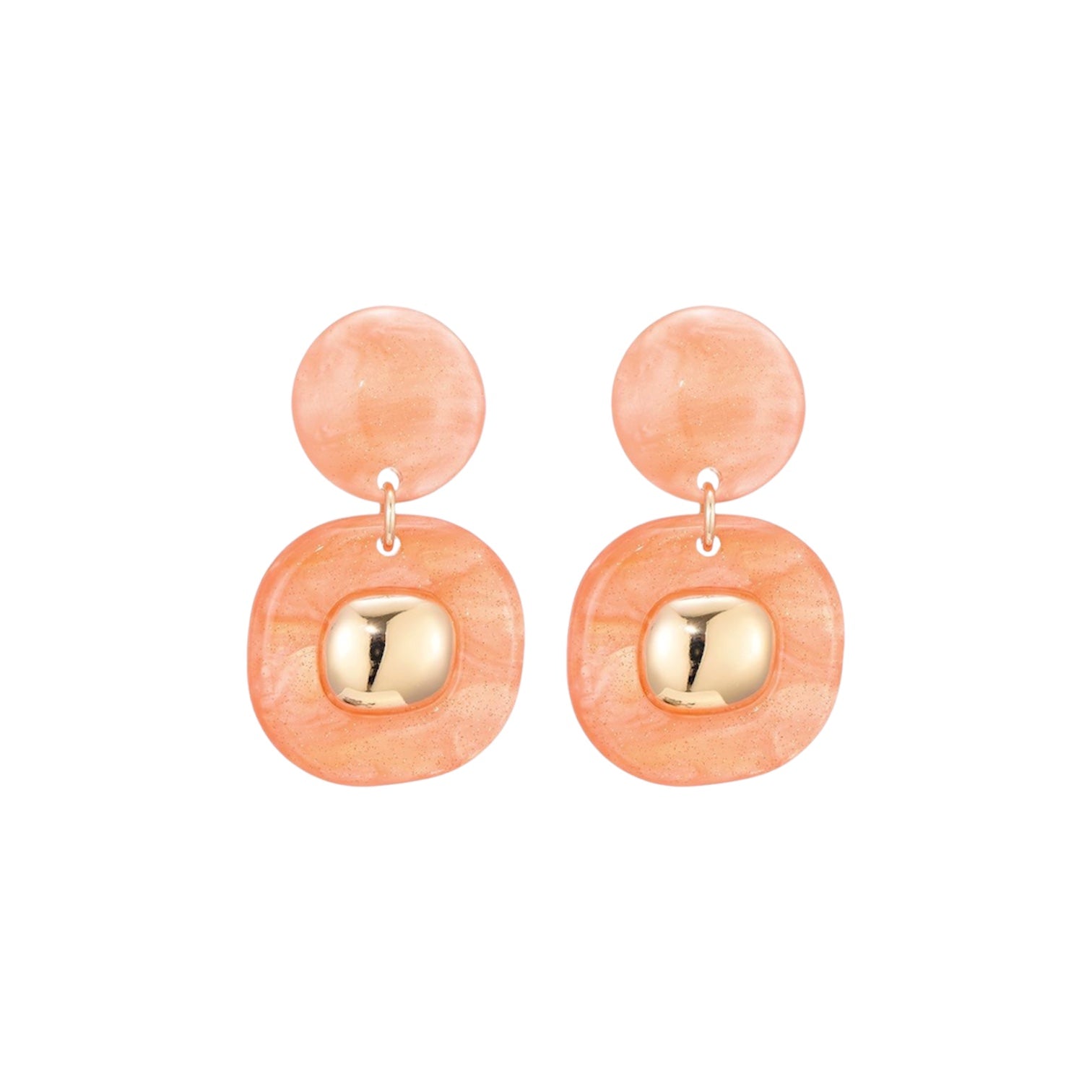 Pastel oranje statement oorbellen